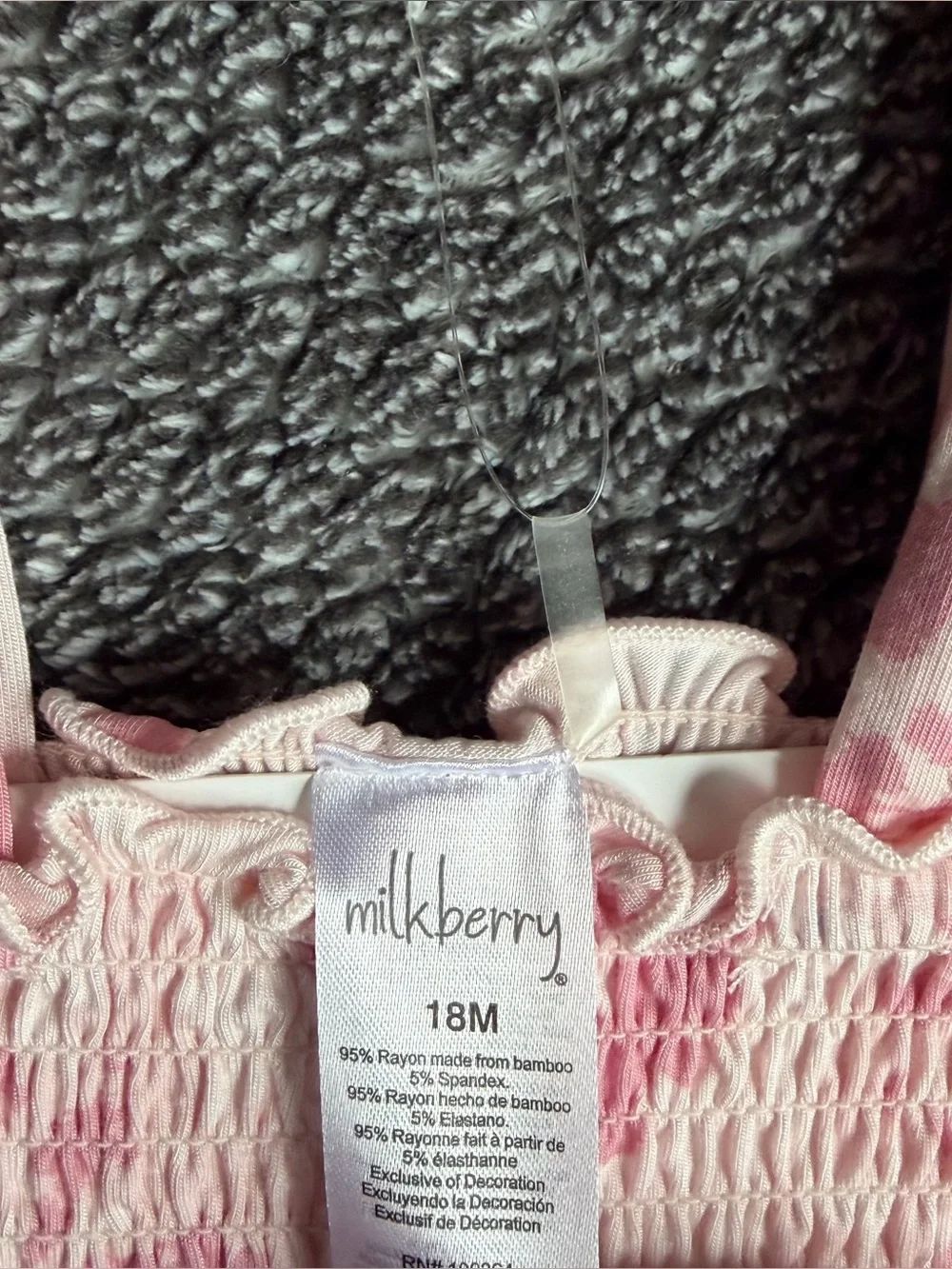 Milkberry Girls 18M Pink Tie Dye Dress - NWT Bamboo Casual Smocked Ruffle Dress